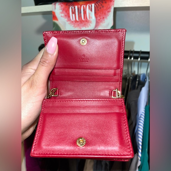 Gucci mini wallet on chain. Python wallet. Gucci red zumi. - Picture 4 of 11